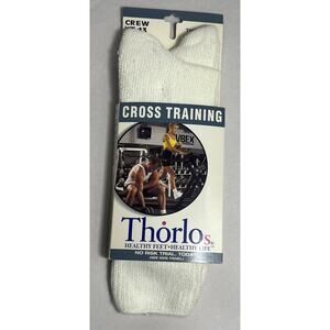 Vintage Thorlo Men's Fitness Crew Socks White XT-13 Men's 9-12-1/2 1998 New
